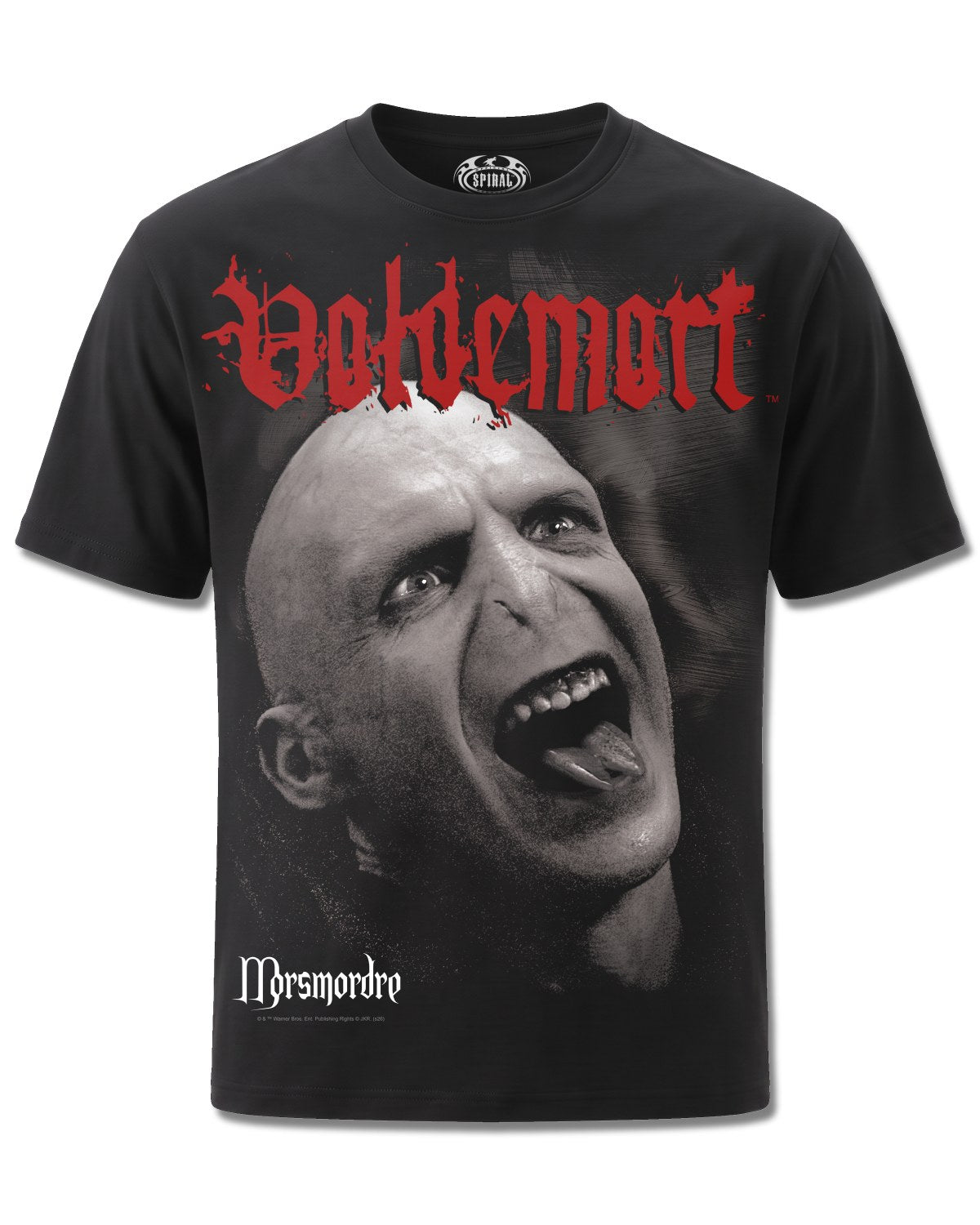Harry Potter Morsmordre (Harry Potter) design, front view on Black M121, Rock Off Retail official merch