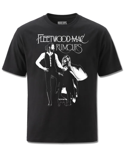Fleetwood Mac Rumours (Fleetwood Mac) design, front view on Black M121, Rock Off Retail official merch