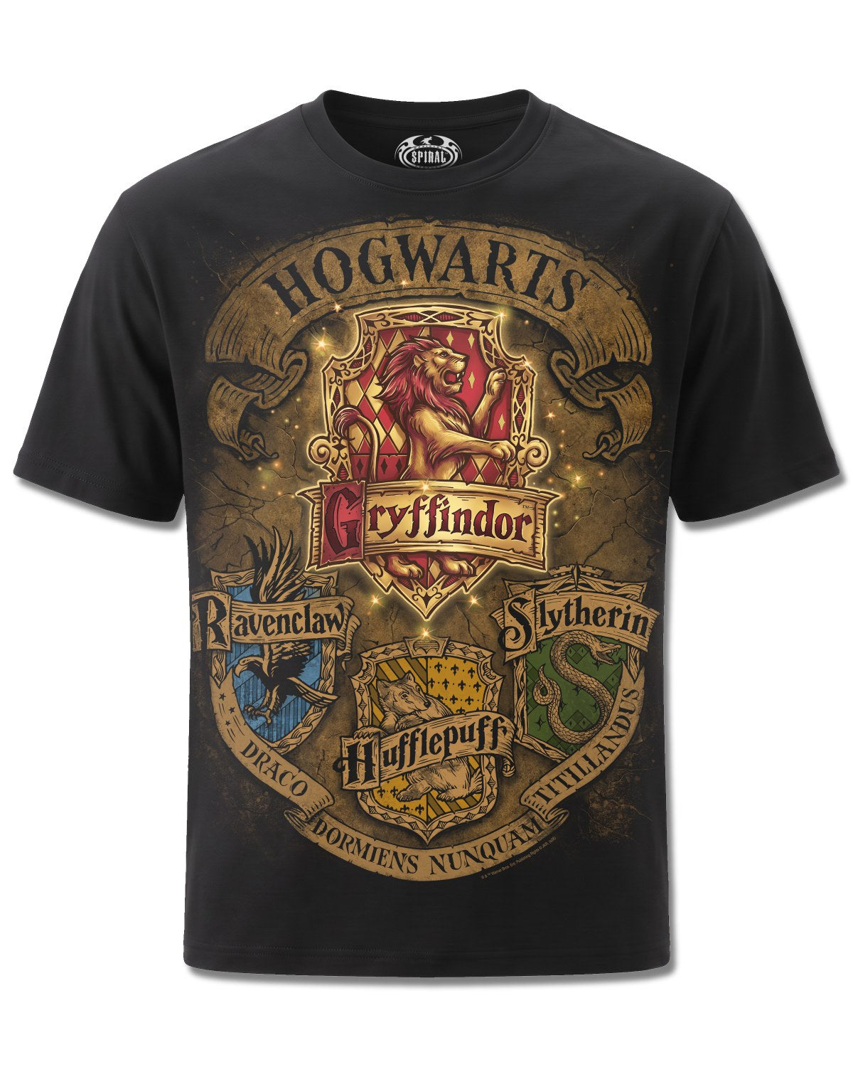 Harry Potter Gryffindor Crest Ii (Harry Potter) design, front view on Black M121, Rock Off Retail official merch
