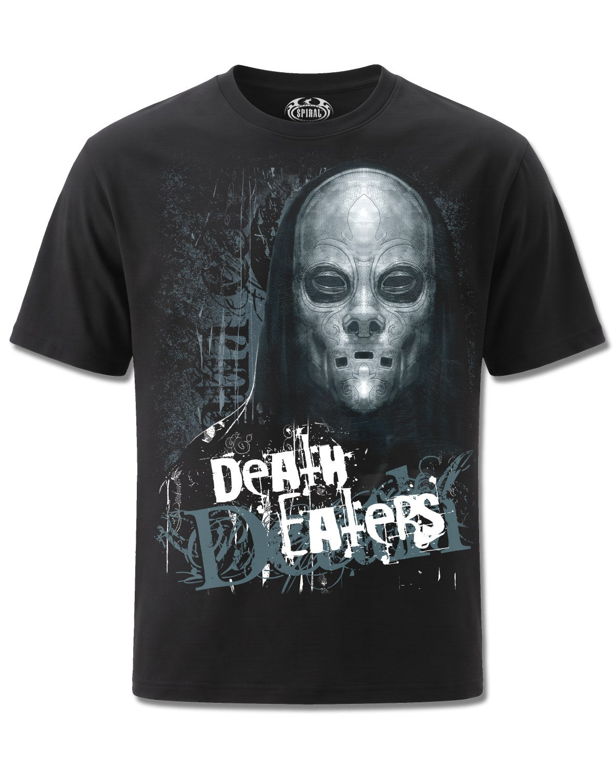 Harry Potter Death Eaters (Harry Potter) design, front view on Black M121, Rock Off Retail official merch