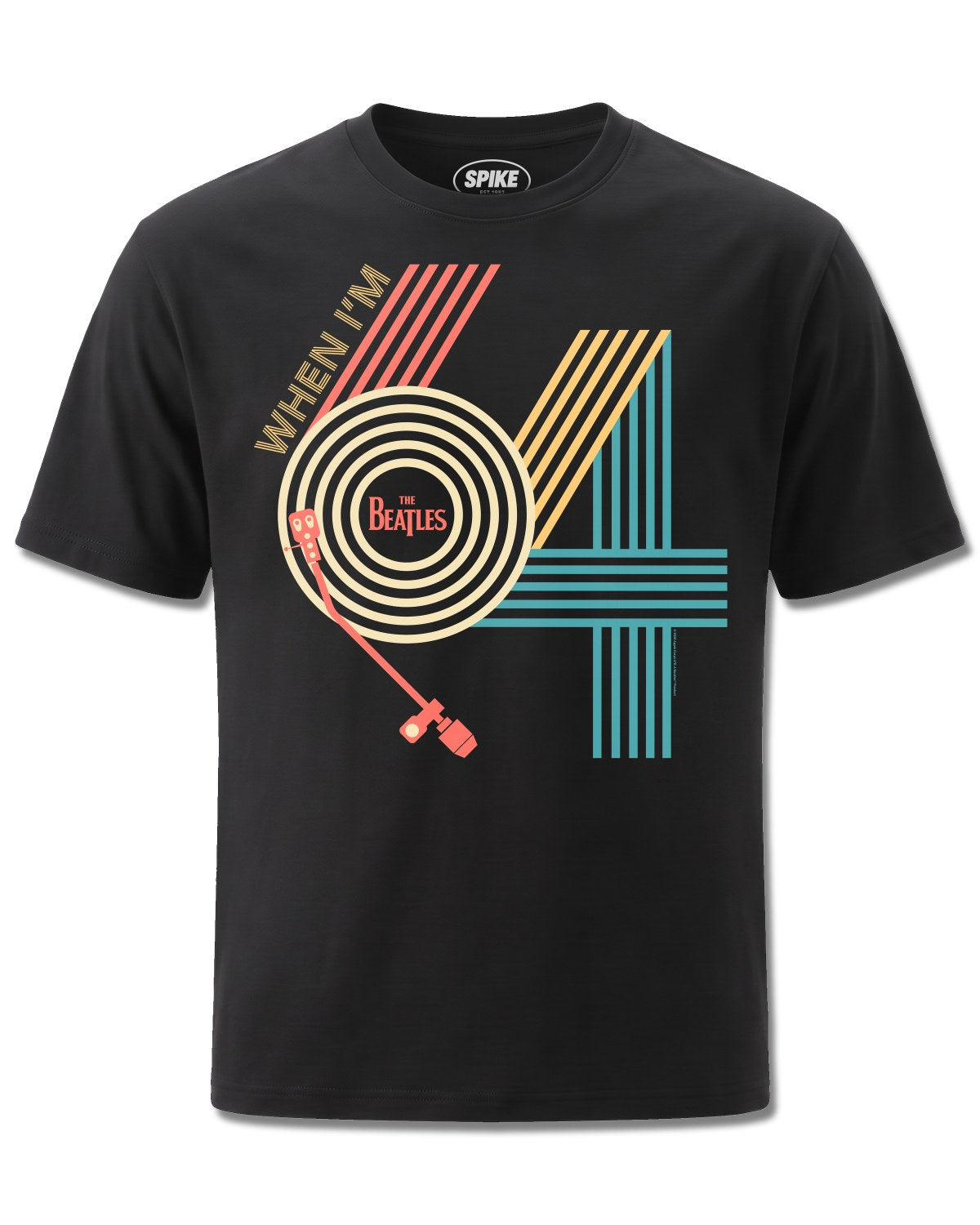 Beatles When I'm 64 (The Beatles) design, front view on Black M121, Rock Off Retail official merch
