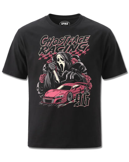 Ghost Face Racing 96 (Ghost Face) design, front view on Black M121, Rock Off Retail official merch