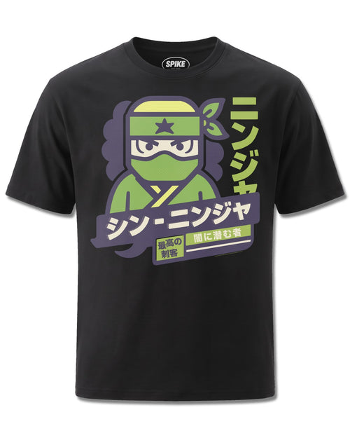 Pango Ninja (Pango) design, front view on Black M121, Rock Off Retail official merch