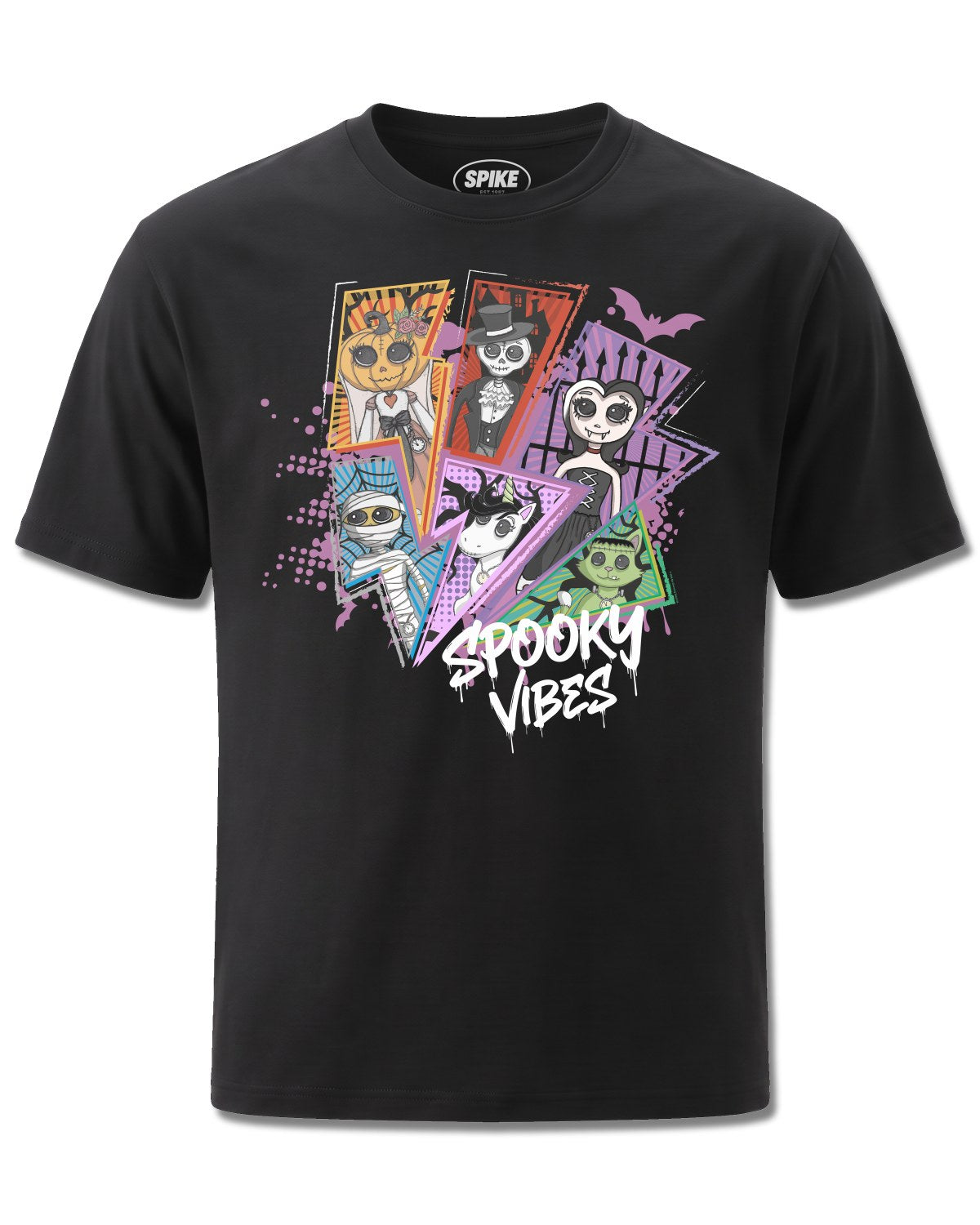 My Charming Dead Mcd Spooky Vibes (My Charming Dead) design, front view on Black M121, Rock Off Retail official merch