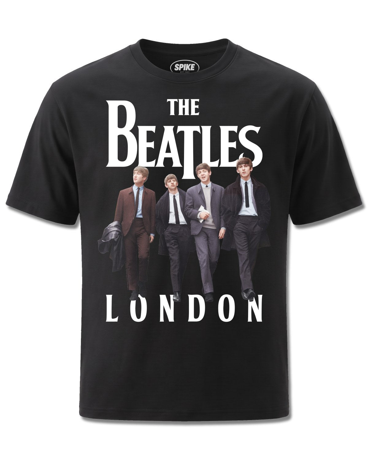 Beatles The Beatles London Stroll (The Beatles) design, front view on Black M121, Rock Off Retail official merch