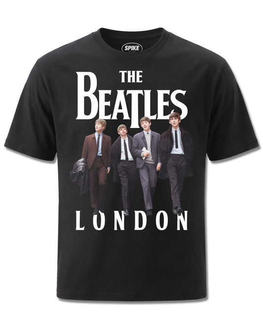 Beatles The Beatles London Stroll (The Beatles) design, front view on Black M121, Rock Off Retail official merch