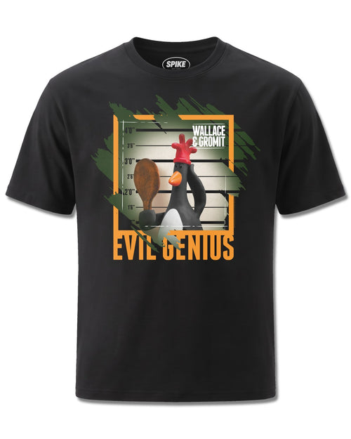 Wallace&gromit Wallace & Gromit Evil Genius (Wallace&Gromit) design, front view on Black M121, Rock Off Retail official merch