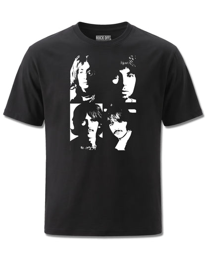 The Beatles Back In The Ussr (The Beatles) design, front view on Black M121, Rock Off Retail official merch