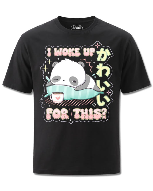 Cutie Squad I Woke Up For This (Cutie Squad) design, front view on Black M121, Rock Off Retail official merch