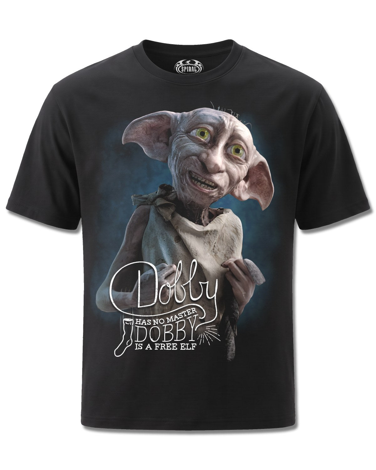 Harry Potter Dobby (Harry Potter) design, front view on Black M121, Rock Off Retail official merch