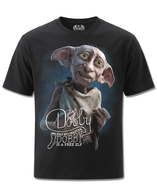 Harry Potter Dobby (Harry Potter) design, front view on Black M121, Rock Off Retail official merch