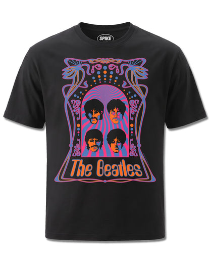 Beatles The Beatles Psychedelic (The Beatles) design, front view on Black M121, Rock Off Retail official merch