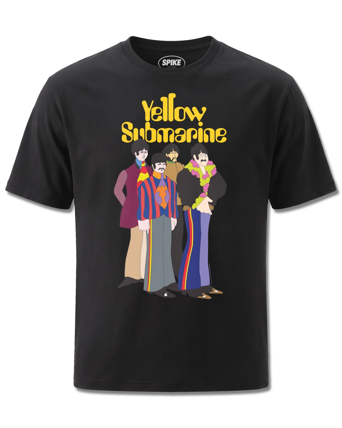 Beatles Yellow Submarine Ii (The Beatles) design, front view on Black M121, Rock Off Retail official merch