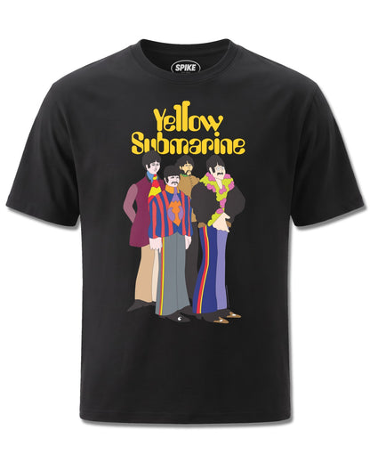 Beatles Yellow Submarine Ii (The Beatles) design, front view on Black M121, Rock Off Retail official merch