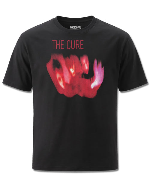 The Cure Pornography (The Cure) design, front view on Black M121, Rock Off Retail official merch