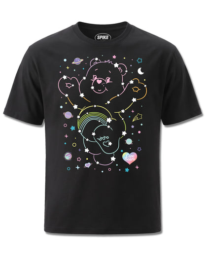 Care Bears Starry Sky (Care Bears) design, front view on Black M121, Rock Off Retail official merch