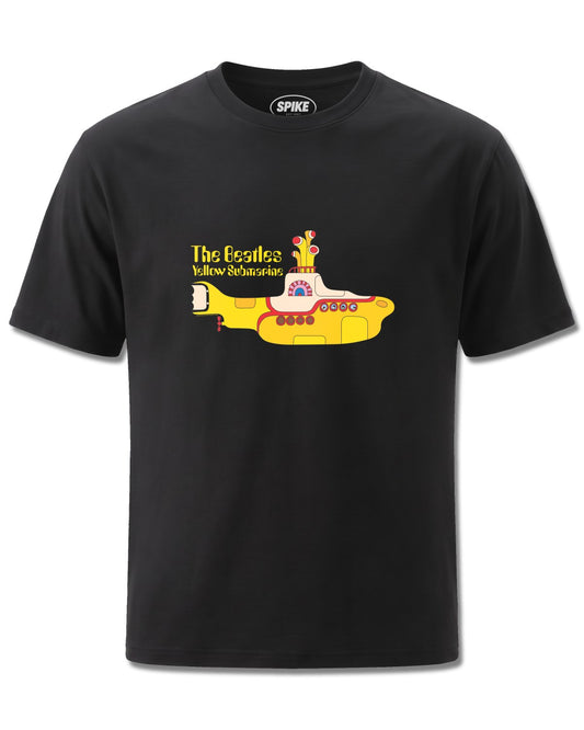 Beatles Yellow Submarine (The Beatles) design, front view on Black M121, Rock Off Retail official merch