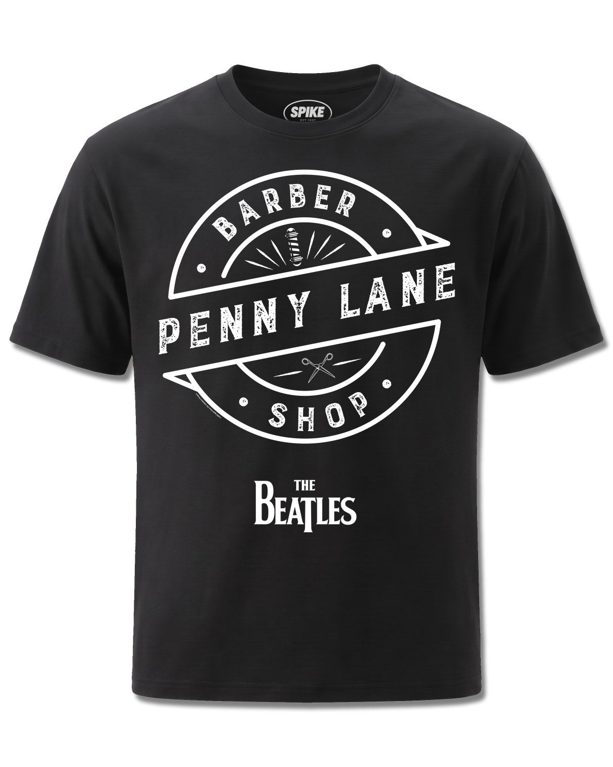 Beatles Penny Lane (The Beatles) design, front view on Black M121, Rock Off Retail official merch