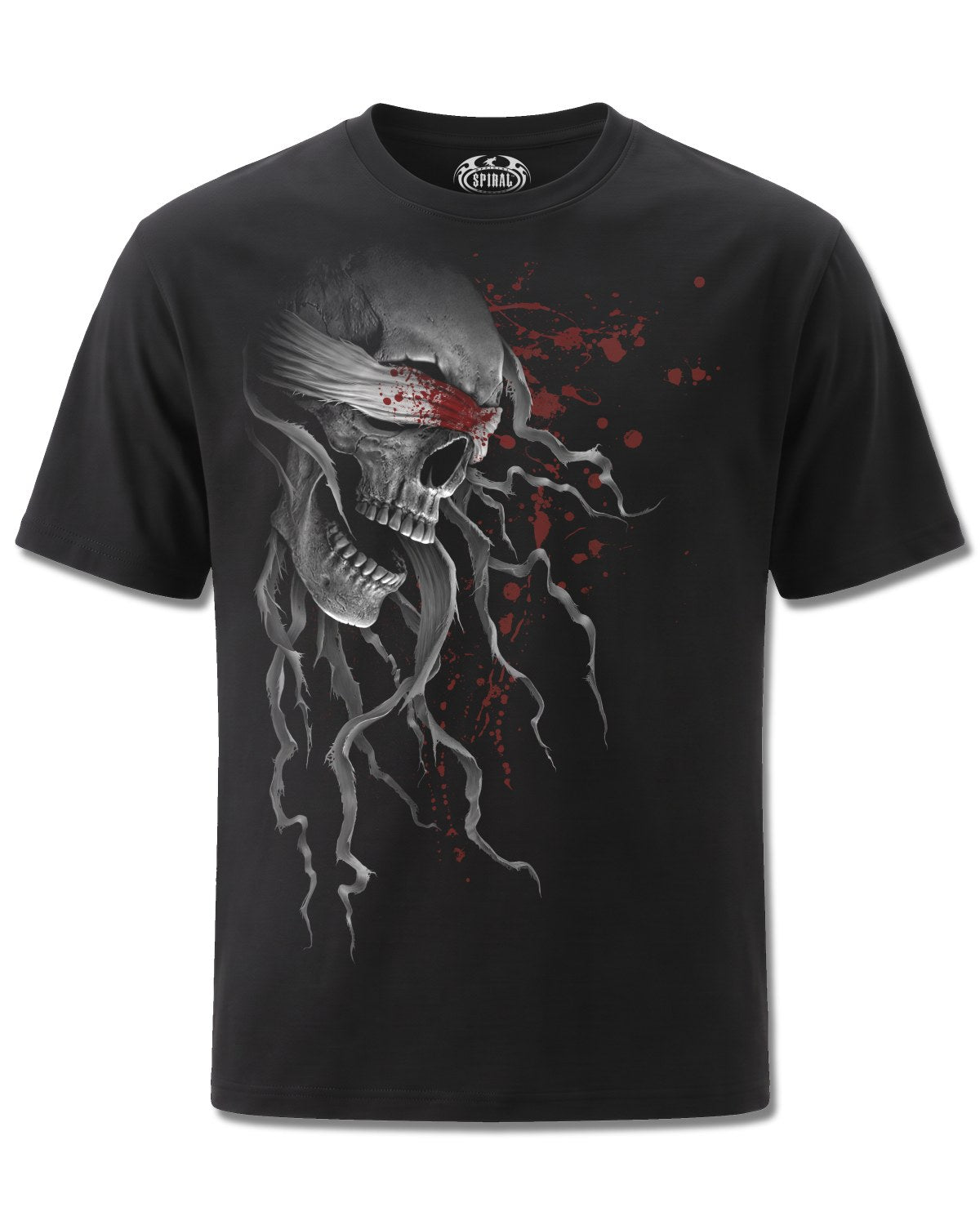 Spiral Blind Faith design, front view on Black M121, Rock Off Retail official merch