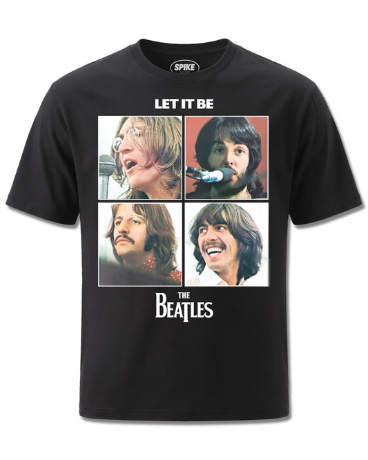 Beatles Let IT Be Classic (The Beatles) design, front view on Black M121, Rock Off Retail official merch