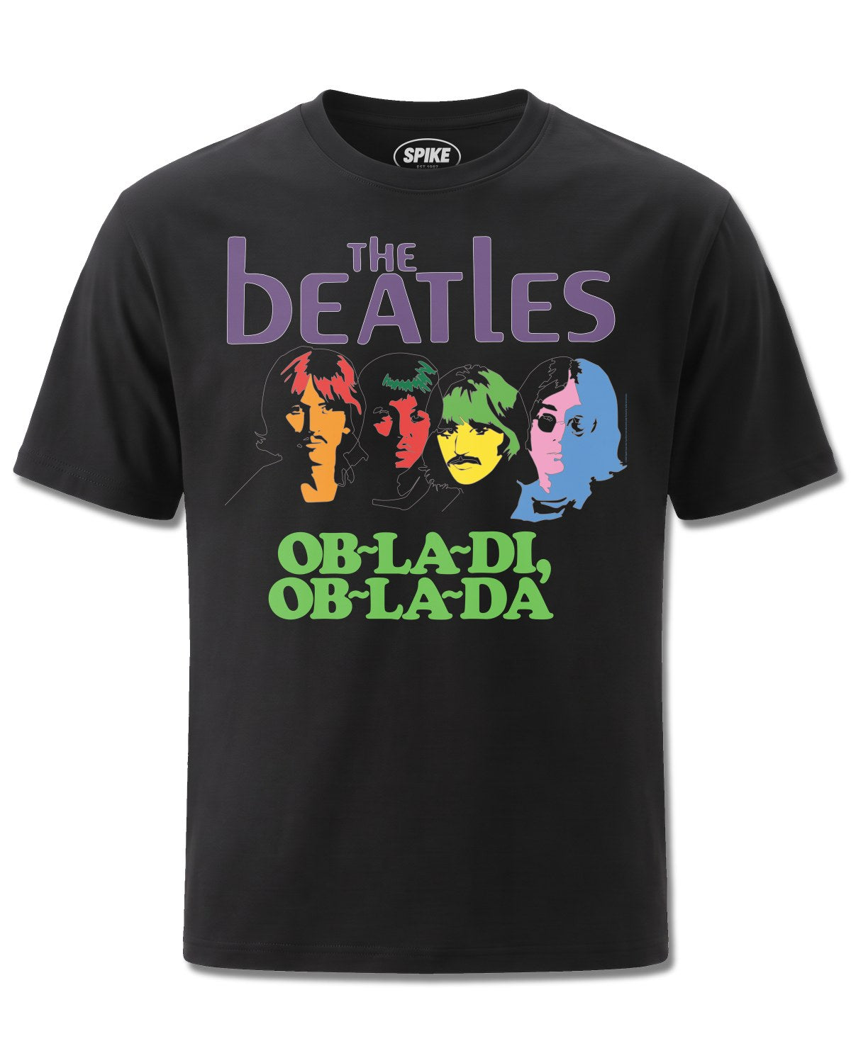 Beatles Abbey Road Gold (The Beatles) design, front view on Black M121, Rock Off Retail official merch