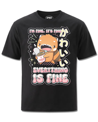 Cutie Squad Everything Is Fine (Cutie Squad) design, front view on Black M121, Rock Off Retail official merch