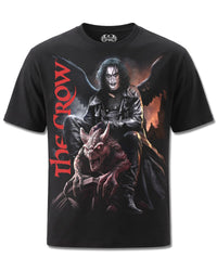 The Crow Gargoyle (The Crow) design, front view on Black M121, Rock Off Retail official merch