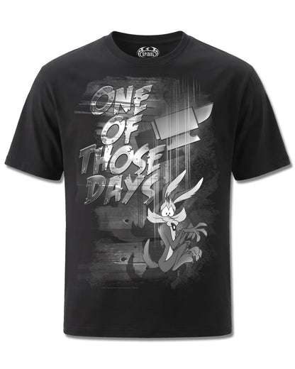 Looney Tunes Coyote Those Days (Looney Tunes) design, front view on Black M121, Rock Off Retail official merch