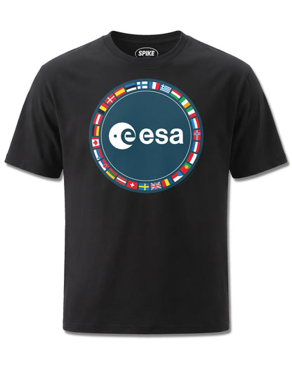 Esa Logo (ESA) design, front view on Black M121, Rock Off Retail official merch