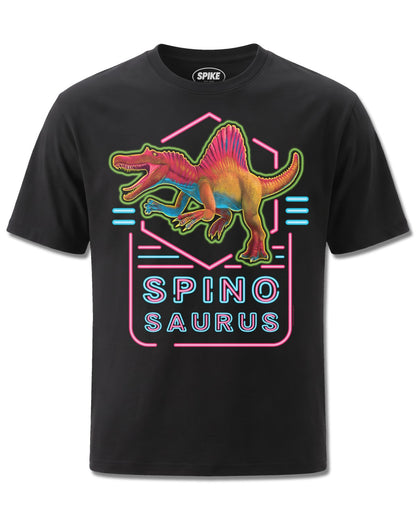 Pd Moreno Neon Spino (PD Moreno) design, front view on Black M121, Rock Off Retail official merch