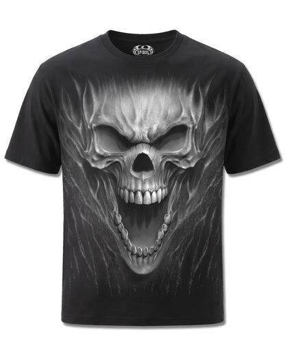 Spiral Beast Within design, front view on Black M121, Rock Off Retail official merch
