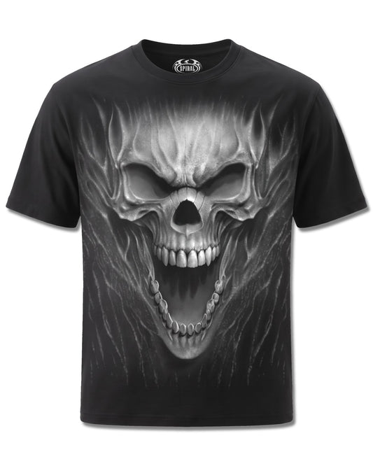 Spiral Beast Within design, front view on Black M121, Rock Off Retail official merch