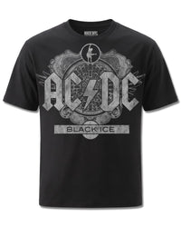 AC/DC Black Ice (AC/DC) design, front view on Black M121, Rock Off Retail official merch