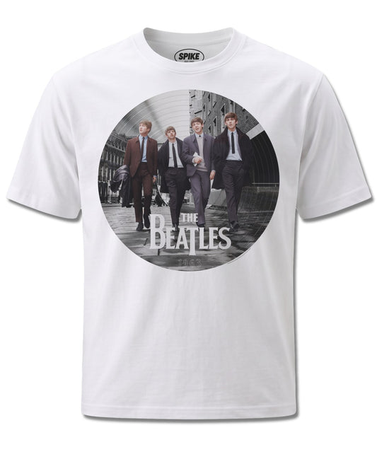 Beatles Guilford Street Vinyl (The Beatles) design, front view on White M137, Rock Off Retail official merch