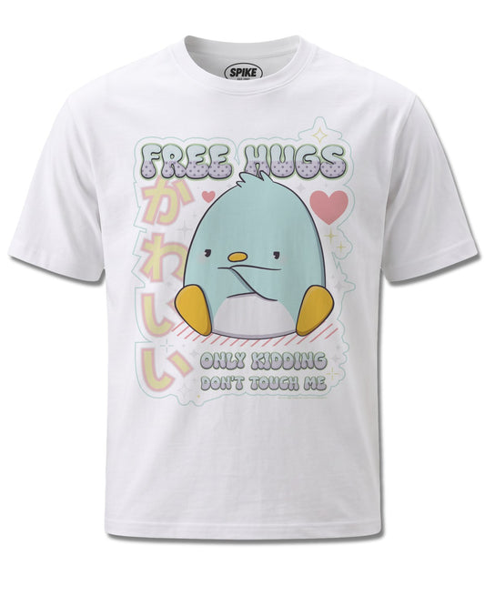 Cutie Squad Free Hugs (Cutie Squad) design, front view on White M137, Rock Off Retail official merch