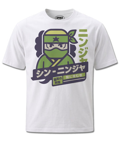 Pango Ninja (Pango) design, front view on White M137, Rock Off Retail official merch