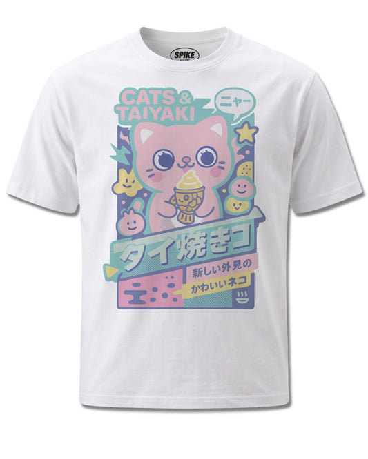 Pango Cats Taiyaki (Pango) design, front view on White M137, Rock Off Retail official merch