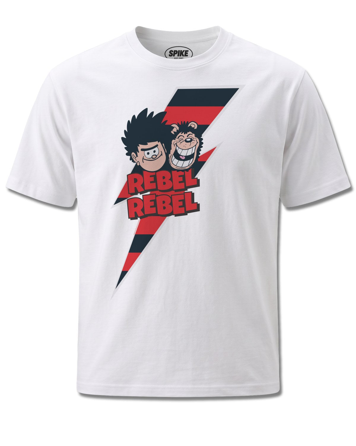 Beano Rebel (Beano) design, front view on White M137, Rock Off Retail official merch