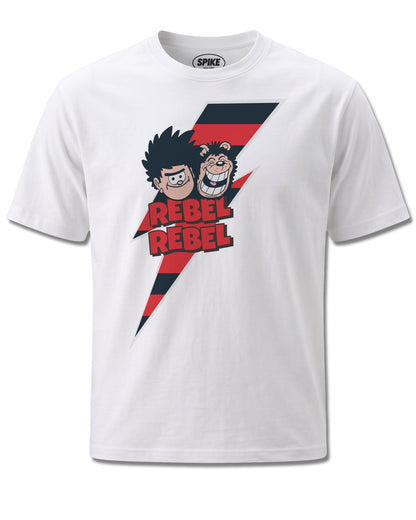 Beano Rebel (Beano) design, front view on White M137, Rock Off Retail official merch