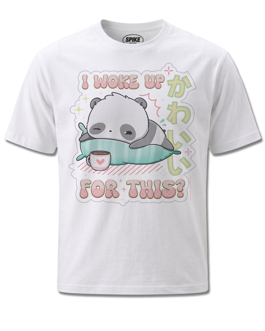 Cutie Squad I Woke Up For This (Cutie Squad) design, front view on White M137, Rock Off Retail official merch