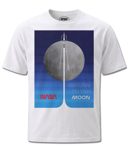 Nasa Return To The Moon (NASA) design, front view on White M137, Rock Off Retail official merch