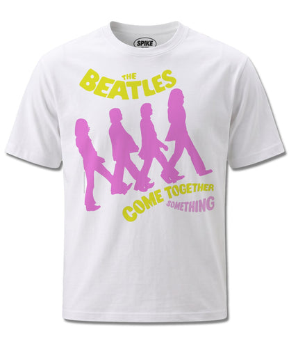 Beatles Come Together (The Beatles) design, front view on White M137, Rock Off Retail official merch