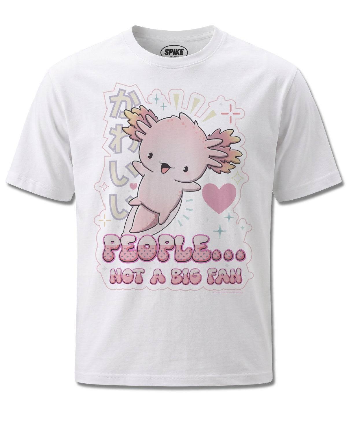 Cutie Squad People Not A Big Fan (Cutie Squad) design, front view on White M137, Rock Off Retail official merch