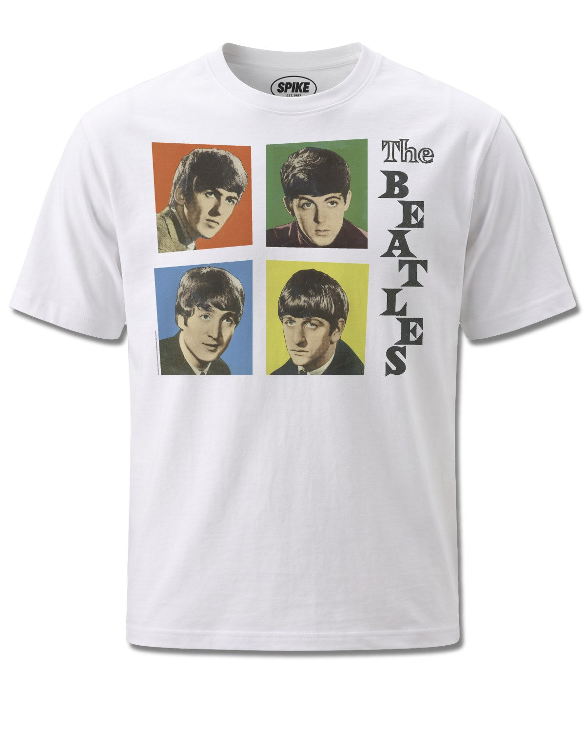 Beatles Odeon (The Beatles) design, front view on White M137, Rock Off Retail official merch