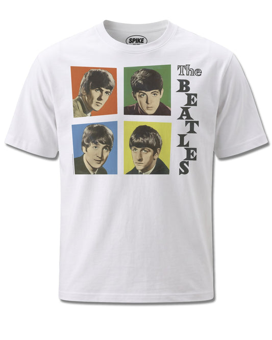 Beatles Odeon (The Beatles) design, front view on White M137, Rock Off Retail official merch