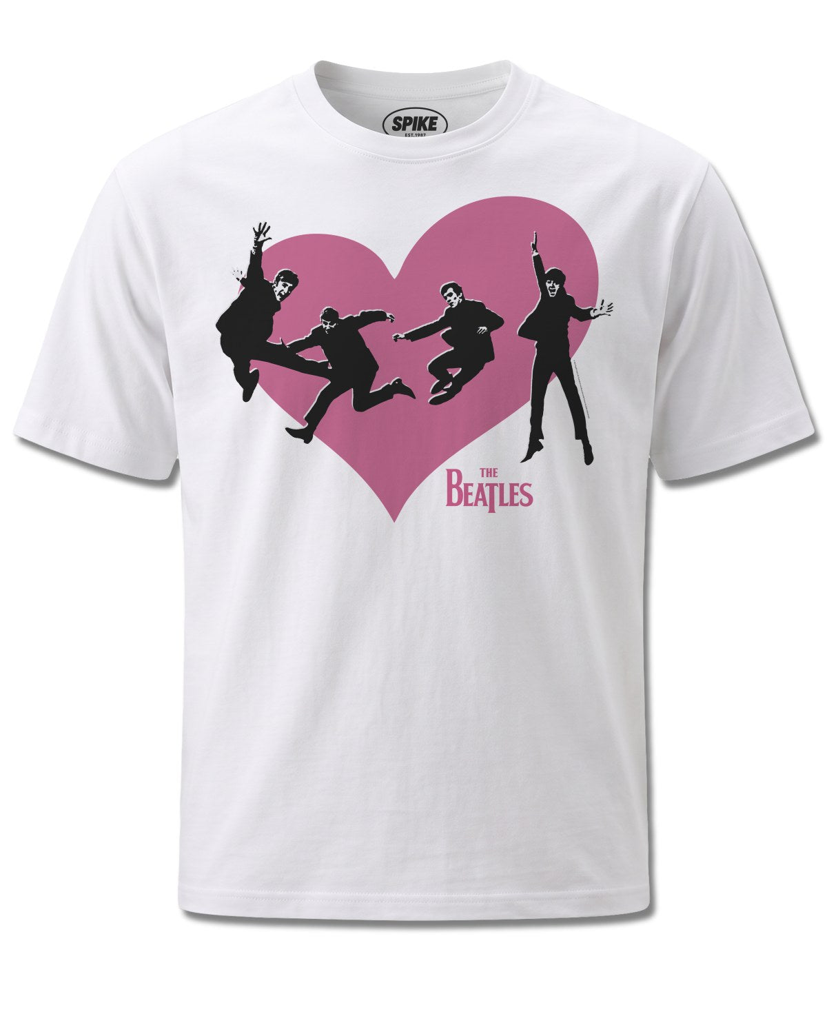 Beatles Heart (The Beatles) design, front view on White M137, Rock Off Retail official merch