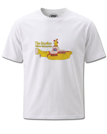 Beatles Yellow Submarine (The Beatles) design, front view on White M137, Rock Off Retail official merch