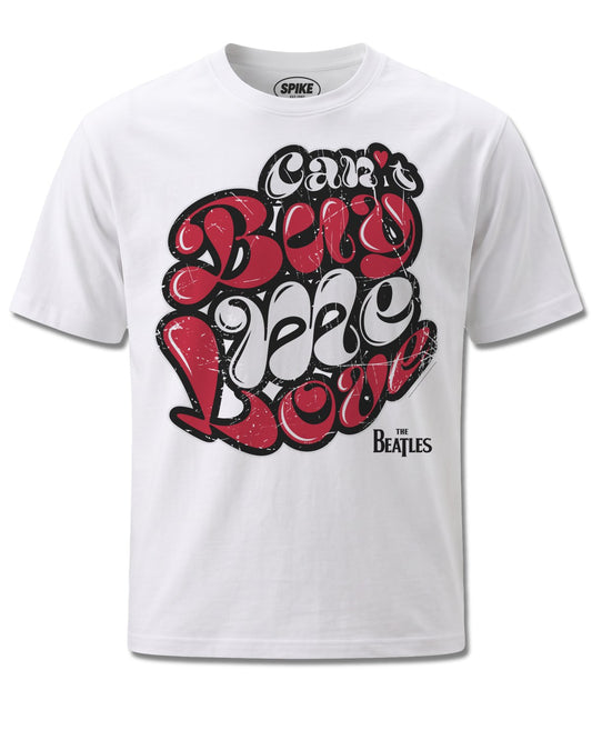 Beatles Can't Buy Me Love (The Beatles) design, front view on White M137, Rock Off Retail official merch