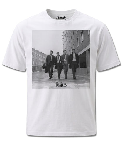 Beatles Guildford Street (The Beatles) design, front view on White M137, Rock Off Retail official merch