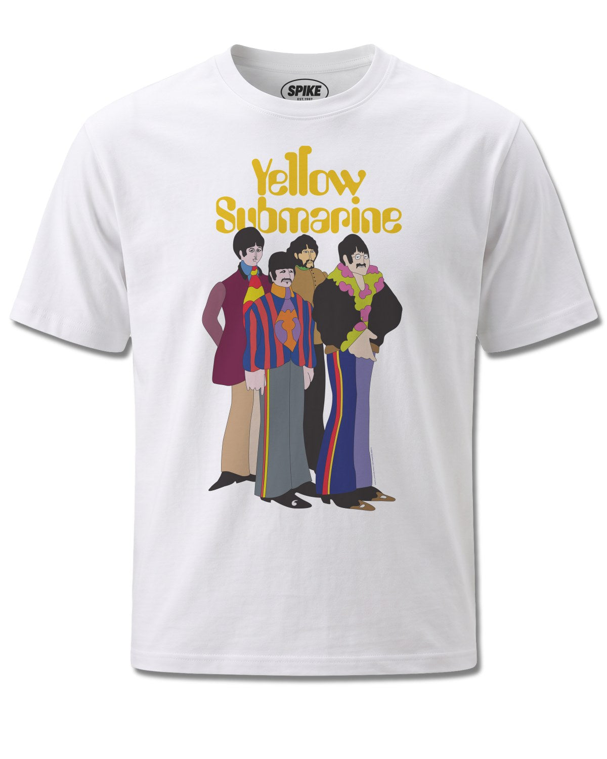 Beatles Yellow Submarine Ii (The Beatles) design, front view on White M137, Rock Off Retail official merch